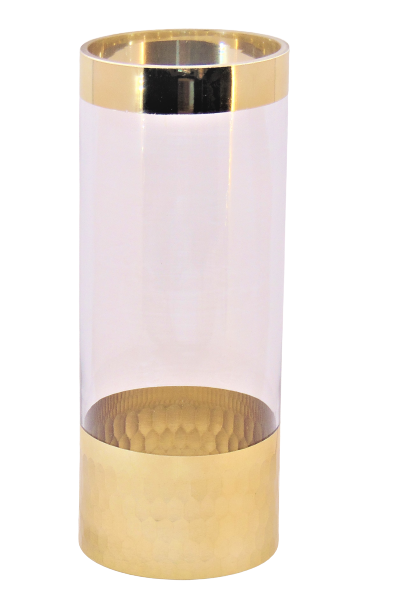 BA Glass Flower Vase Gold Deco 25cm