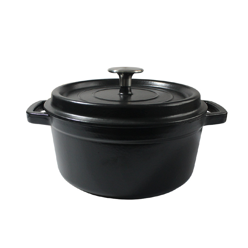BA Cast Iron Enamel Rnd Pot 22cm Black