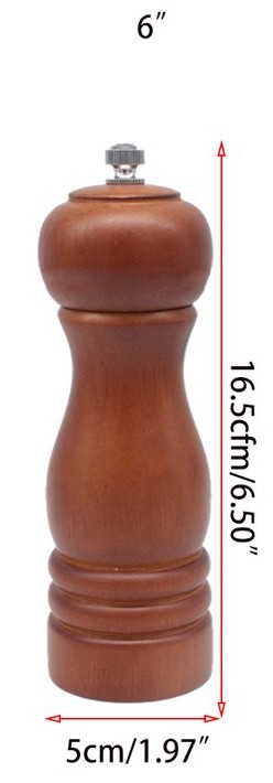 BA Wood Finish Pepper Grinder 6"
