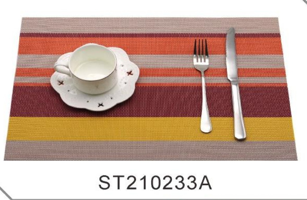 BA Table Mat 530 Stripes Red/Maroon/Yellow