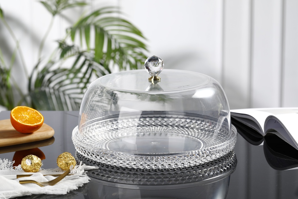 BA Acrylic Cake Cover With Tray 33X33X19cm