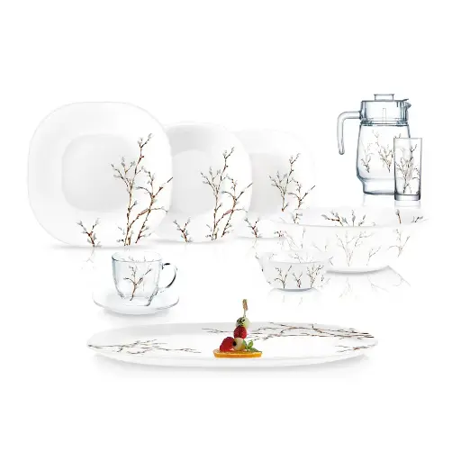 [N2314] Neo Carina Hana White 46Pc Dinner Set