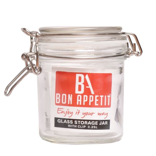 [HM-BA21] BA Glass Jar 0L25 with Clip Rnd