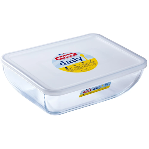 [344P000/3643] Pyrex Daily Roaster Rect 3L5 White Lid