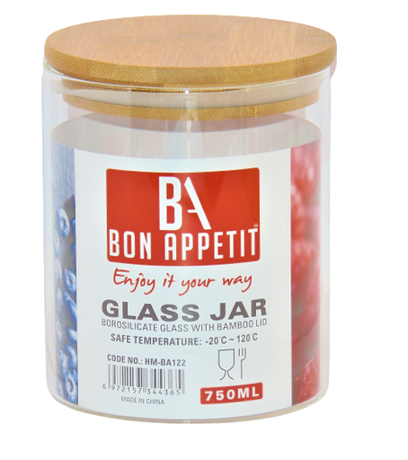 [HM-BA122] BA Storage Jar 0L75 Bamboo Lid