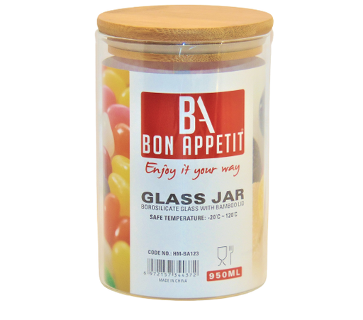 [HM-BA123] BA Storage Jar 1L Bamboo Lid