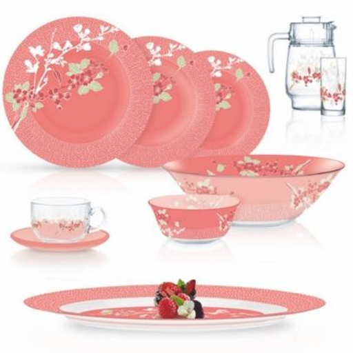 [Q0929] Japanese Pink 46pc Dinner Set