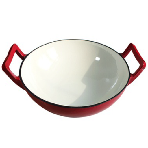 [HM-BA179] BA Cast Iron Wok Pan 30cm Red