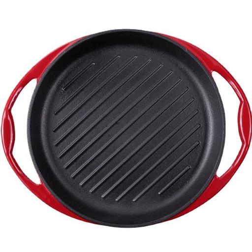 [HM-BA180] BA Cast Iron Oval Roaster 25cm Red