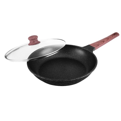[HM-BA194] BA Frying Pan 28cm Granite Finish w/Dark Brown Handle