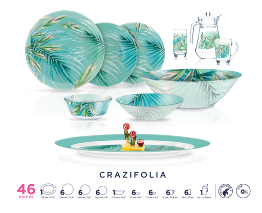[Q1820] Simply Crazifolia 46pc Dinner Set
