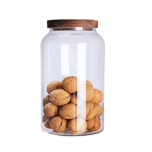 [HM-BA207] BA Rnd Glass Jar 1L8 with Cork Lid