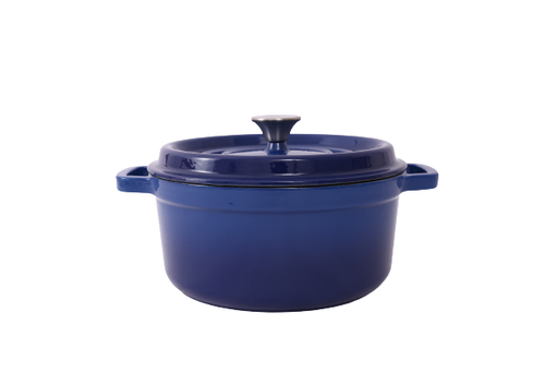 [HM-BA273] BA Cast Iron Enamel Rnd Pot 24cm Blue