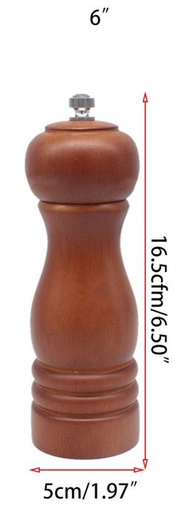 [HM-BA423] BA Wood Finish Pepper Grinder 6"
