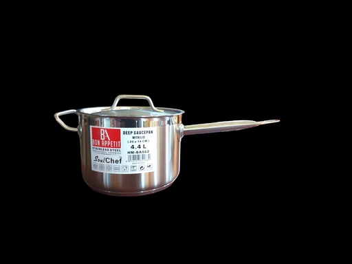 [HM-BA561] BA SoulChef Deep Saucepan +Lid SS443 18X10.5Cm/2.7L