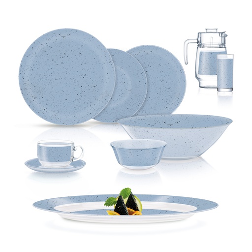 [V4742] Luminarc Simply Ingmar Blue 46pc Dinner Set