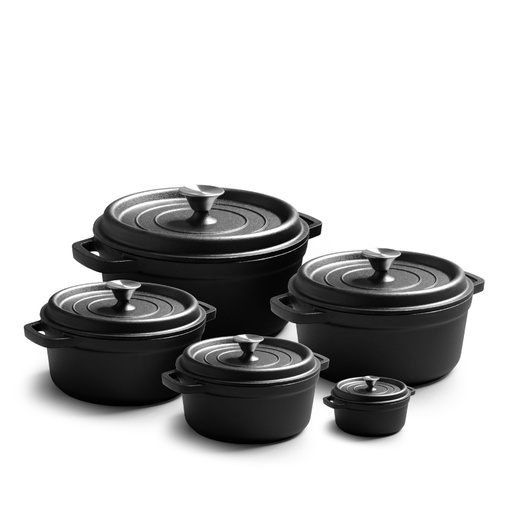 [HM-BA614] BA Cast Iron Casserole 14cm Black