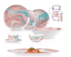 [V8588] Luminarc Simply Justie 46pc Dinner Set