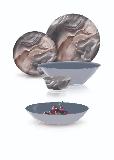 [X2336] Luminarc Simply Marbreeze 25pc Dinner Set