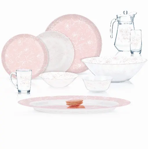 [X2973] Luminarc Simply Melitina Pink 46pc Dinner Set
