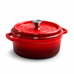 BA Cast Iron Rnd Pot 26cm Red