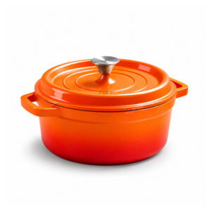 BA Cast Iron Enamel Rnd Pot 24cm Orange