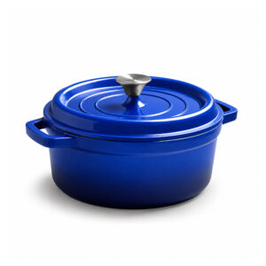 BA Cast Iron Enamel Rnd Pot 24cm Blue