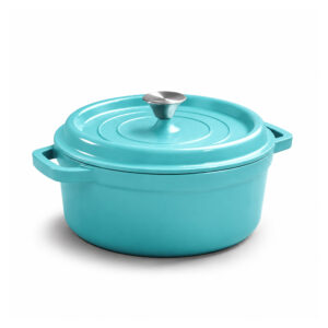 BA Cast Iron Enamel Rnd Pot 24cm Aqua Green
