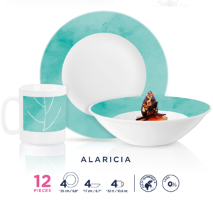Luminarc Opal Timeless Alaricia 12pc Dinner Set